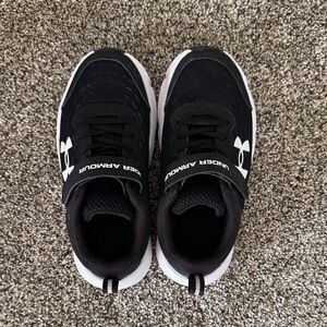 Under Armour Kids Black and White Velcro Athletic Sneakers